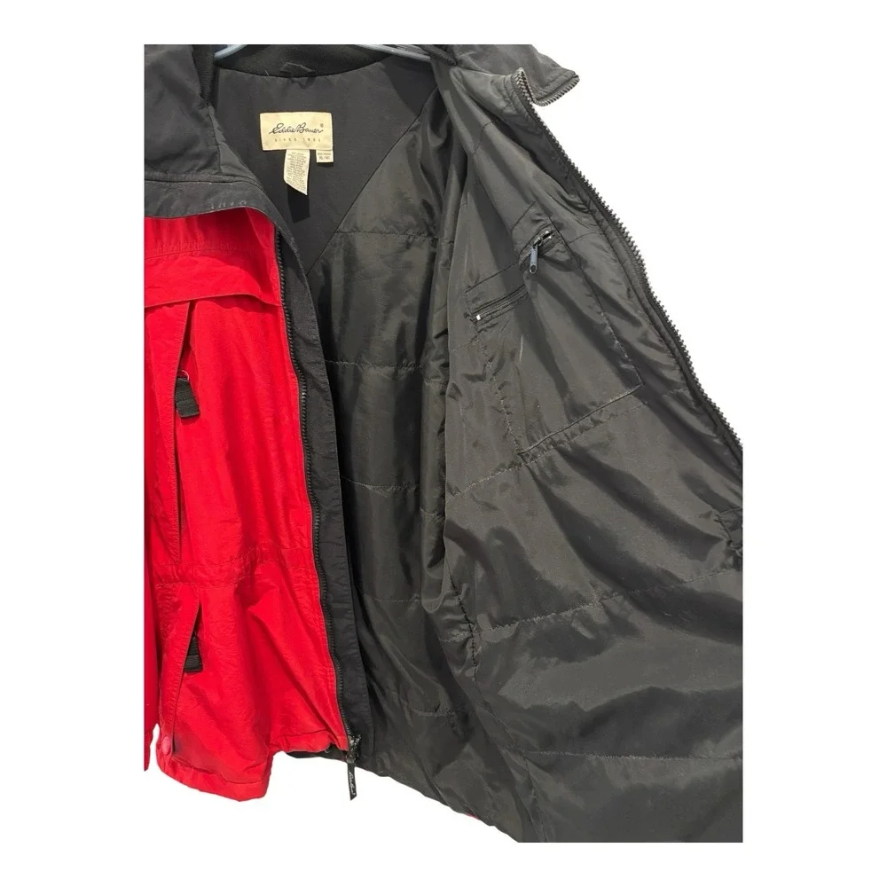 Eddie Bauer Thinsulate Red Hooded Jacket XL Men Nylon Insulated Winter‎ Coat